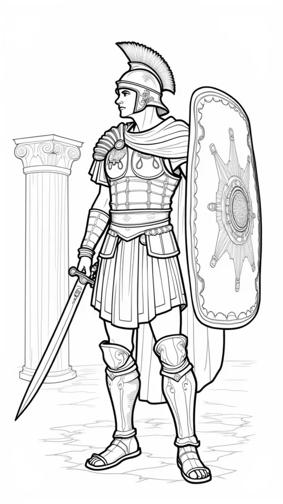 roman soldier coloring page